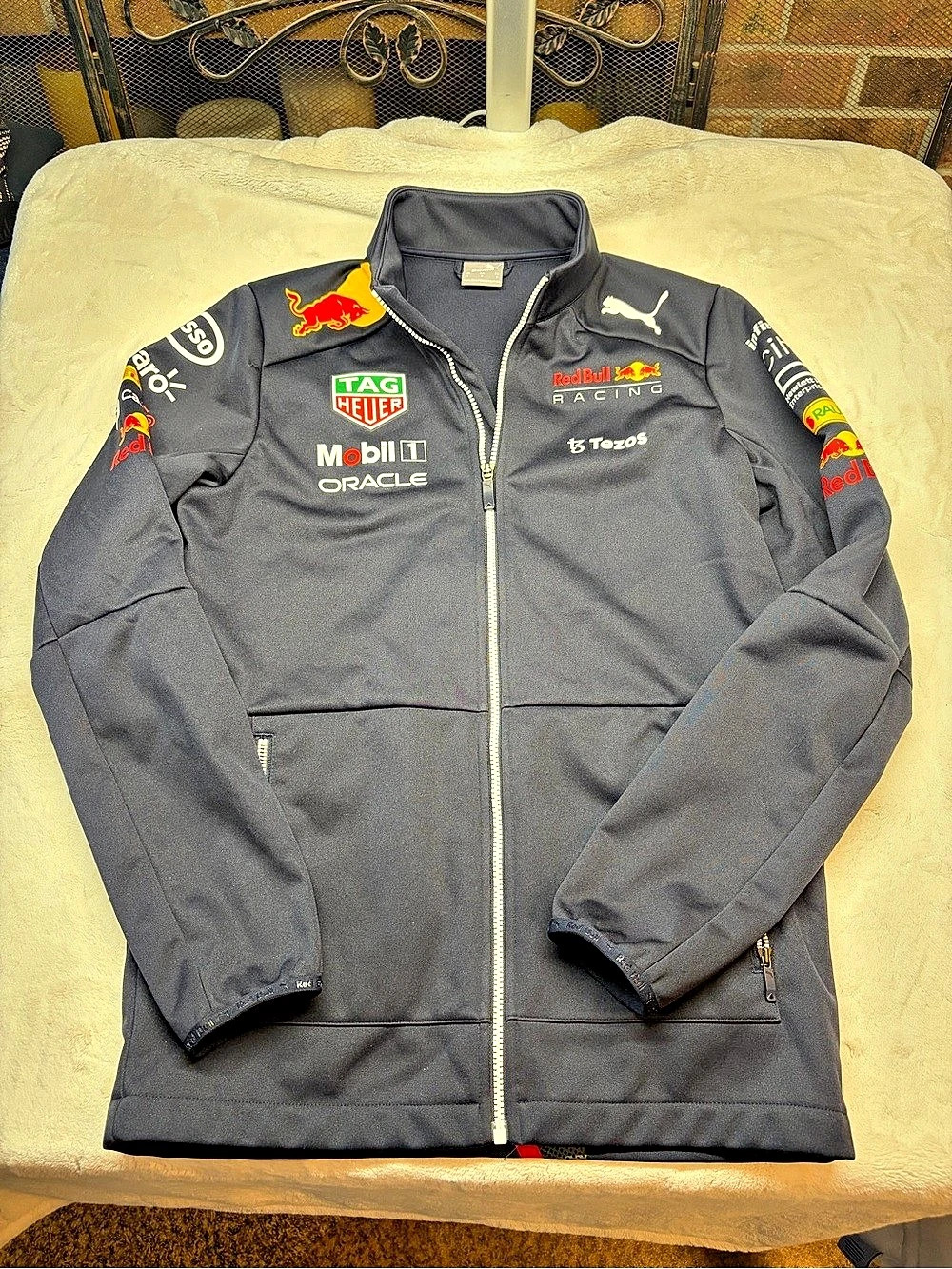 Puma Red Bull Racing F1 Team Softshell Jacket Navy Mens Sz Small